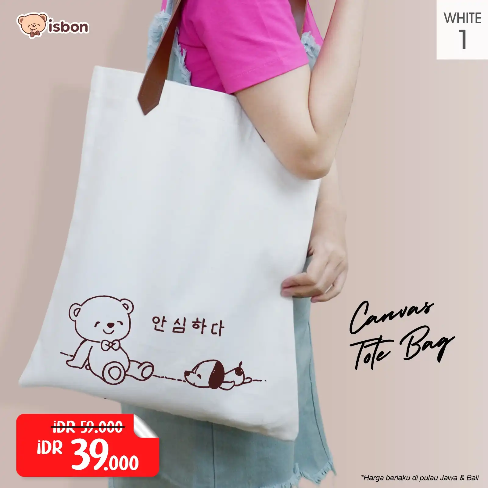 ISTANA BONEKA Tote Bag Canvas With Quotes Kartun Tas Tenteng Pria Wanita Premium