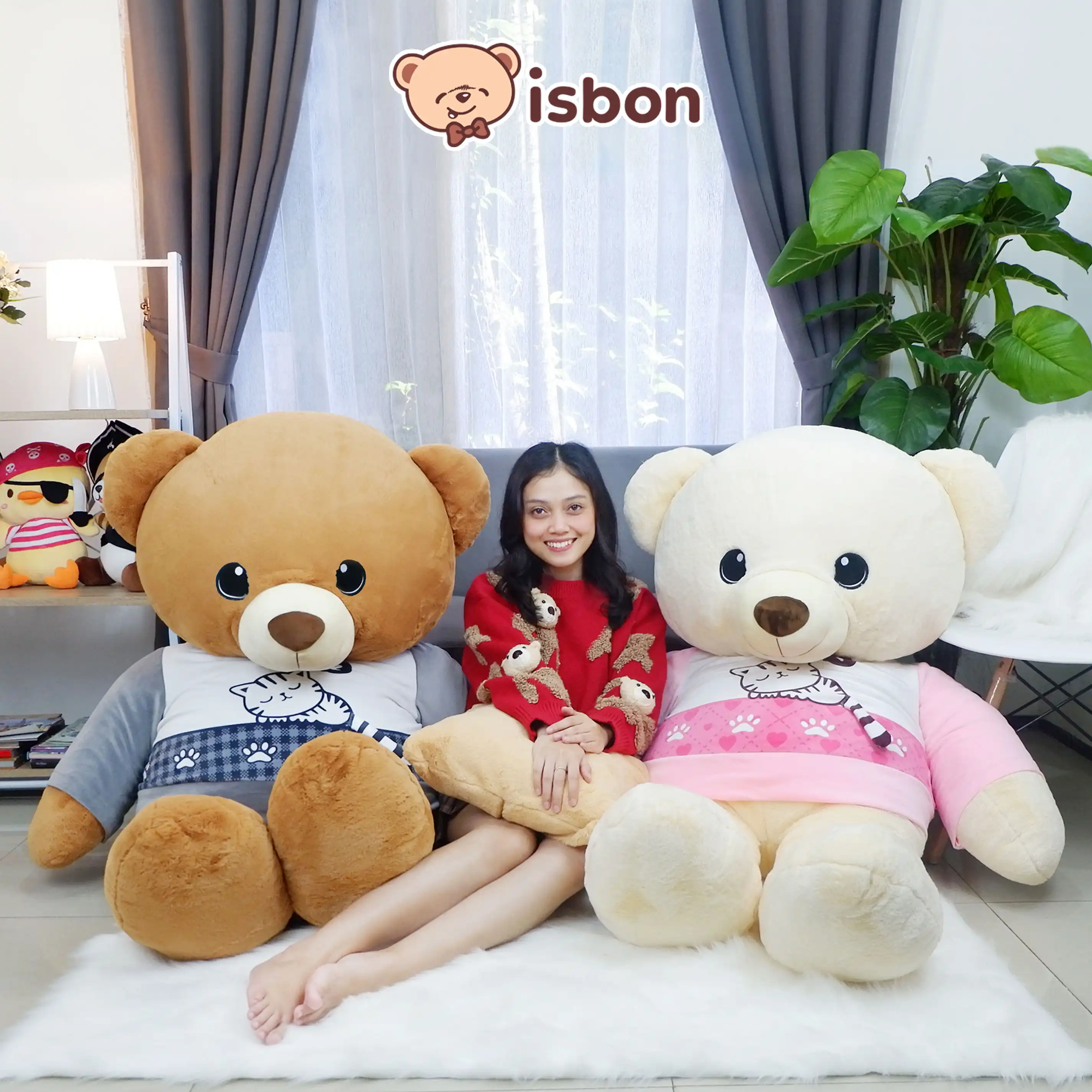 ISTANA BONEKA Beruang Cippi Bear Rusel 1,4meter Jumbo New Motif Kucing