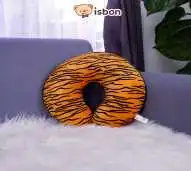 ISTANA BONEKA Bantal Leher Motif Tiger NR Harimau Animal Neckrest Travelling Lembut Lembut Premium
