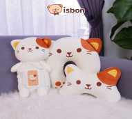 ISTANA BONEKA Cat Meow Series Kucing Bantal Leher NR Tempat Tisu Bantal Kepala Anak Dewasa Lembut Premium